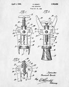 Corkscrew Patent Print Cafe Poster Bar Blueprint Wine - OnTrendAndFab