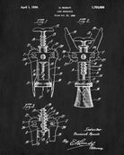 Corkscrew Patent Print Cafe Poster Bar Blueprint Wine - OnTrendAndFab