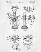 Corkscrew Blueprint Wine Bar Patent Print Cafe Poster - OnTrendAndFab