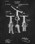Corkscrew Patent Print Cafe Poster Wine Bar Blueprint - OnTrendAndFab