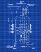 Cornet Patent Print Orchestral Musical Instrument Wall Art Poster