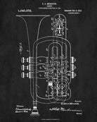 Cornet Patent Print Orchestral Musical Instrument Wall Art Poster