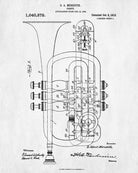 Cornet Patent Print Orchestral Musical Instrument Wall Art Poster