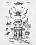 Cotton Candy Machine Patent Print Kitchen Wall Art Cafe Poster
