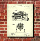 Farm Equipment Patent Print, Cotton Cleaning Machine Poster
