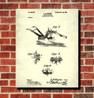 Farm Equipment Patent Print, Cotton Scraper Blueprint