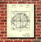 Course Protractor Patent Print Sailing Blueprint Nautical Poster