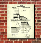 Locomotive Cow Catcher Patent Print Steam Train Poster Salon Wall Art