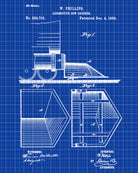 Locomotive Cow Catcher Patent Print Steam Train Poster Salon Wall Art