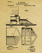 Locomotive Cow Catcher Patent Print Steam Train Poster Salon Wall Art