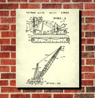 Crane Patent Print Construction Blueprint Building Poster