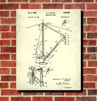 Crane Patent Print Building Blueprint Construction Machinery Poster