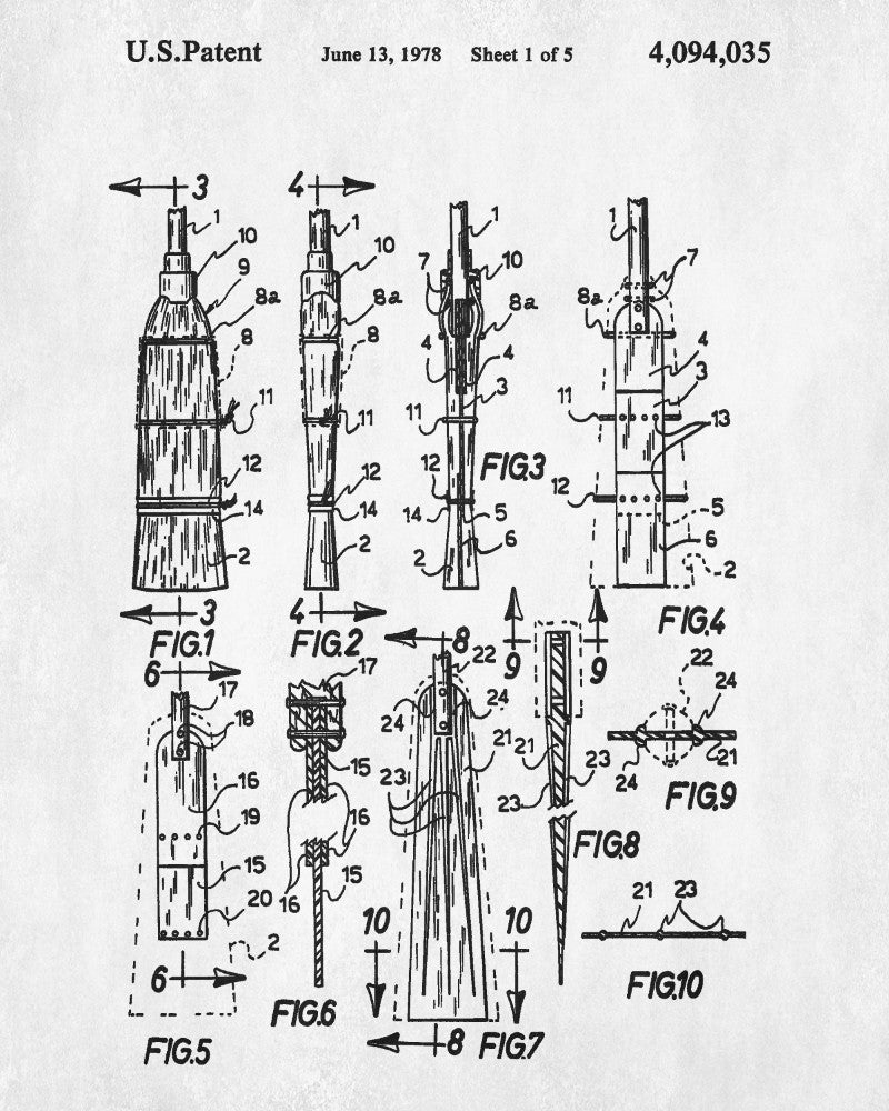 Curling Broom Patent Print Winter Sports Blueprint Poster