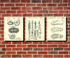 Curling Patent Prints Set 3 Curling Blueprint Posters