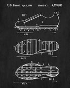Curling Shoes Patent Print Winter Sports Blueprint Poster