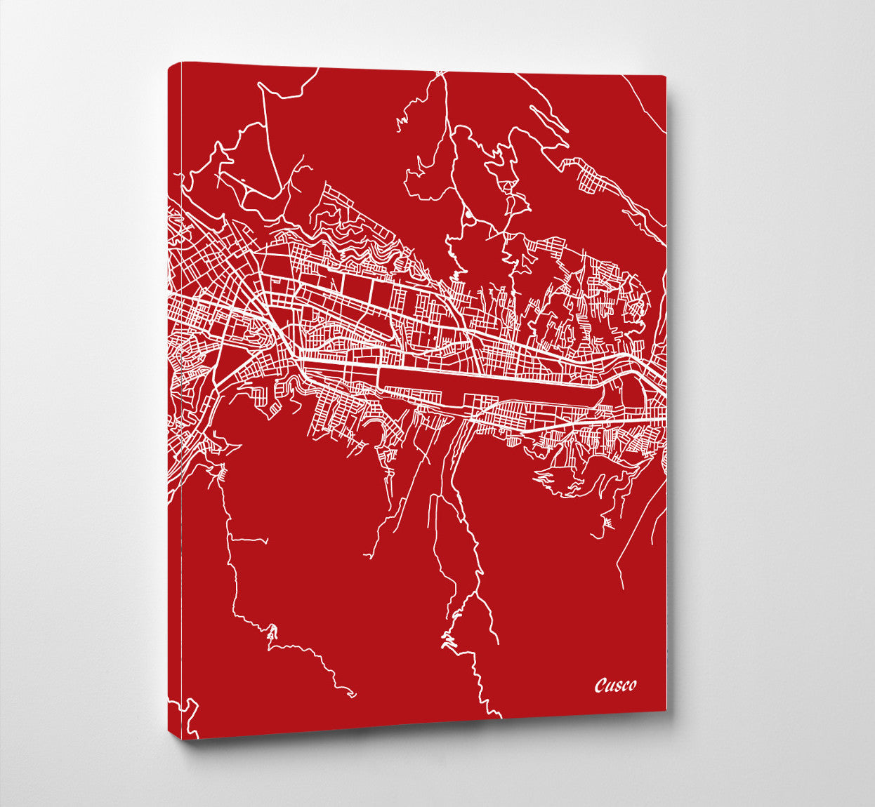 Cusco, Peru Street Map Print Feature Wall Art Poster 7179P