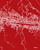 Cusco, Peru Street Map Print Feature Wall Art Poster 7179P