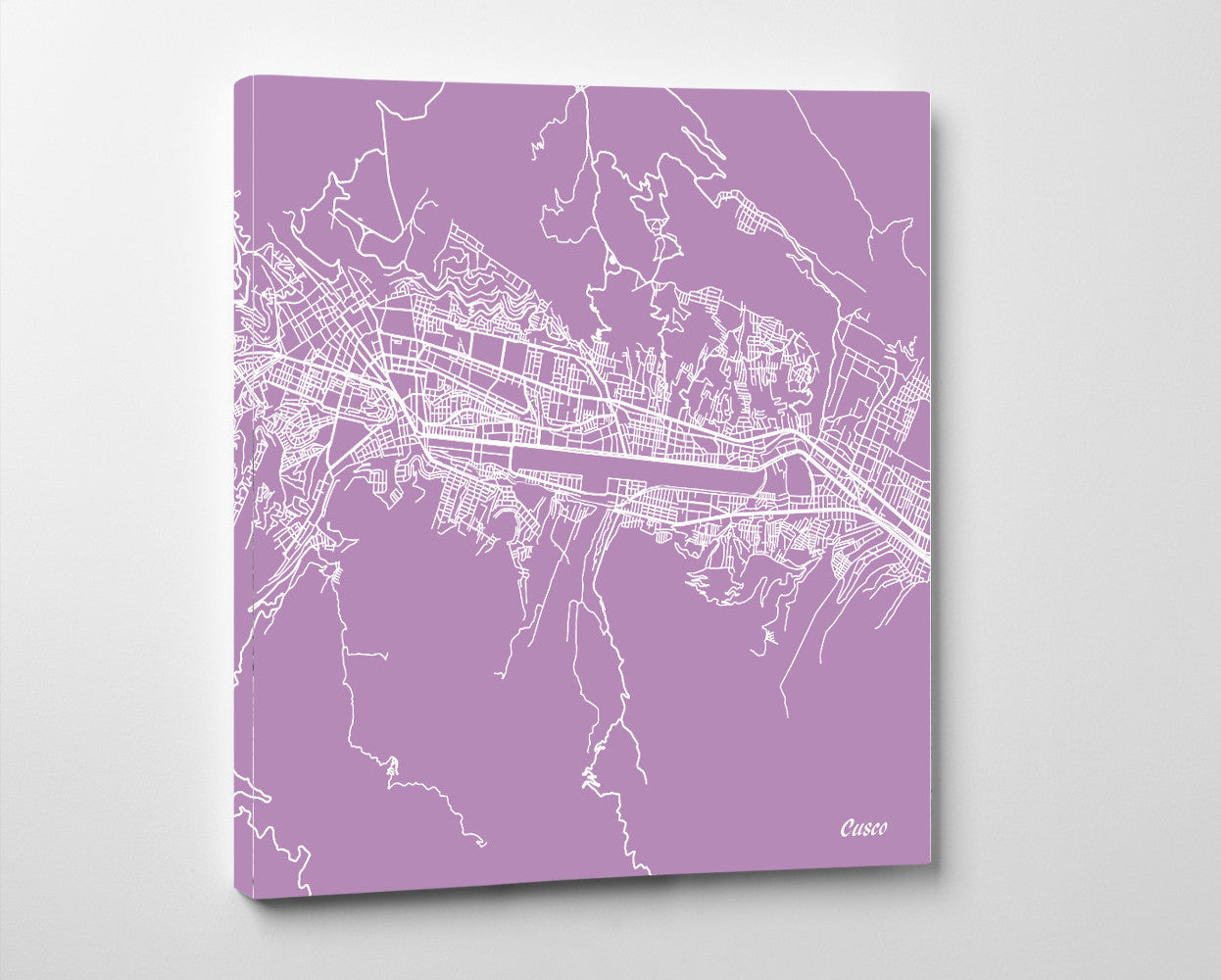 Cusco, Peru City Street Map Print Custom Wall Map 7179S