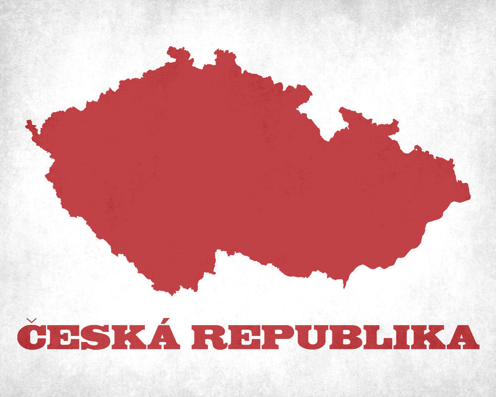 Czech Republic Map Print Outline Wall Map of Czech Republic