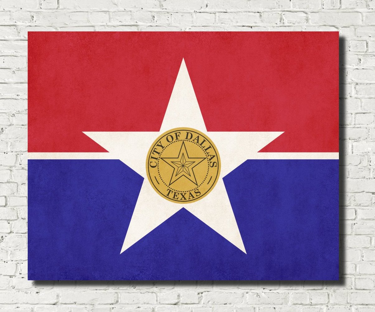 Dallas Texas City Flag Print