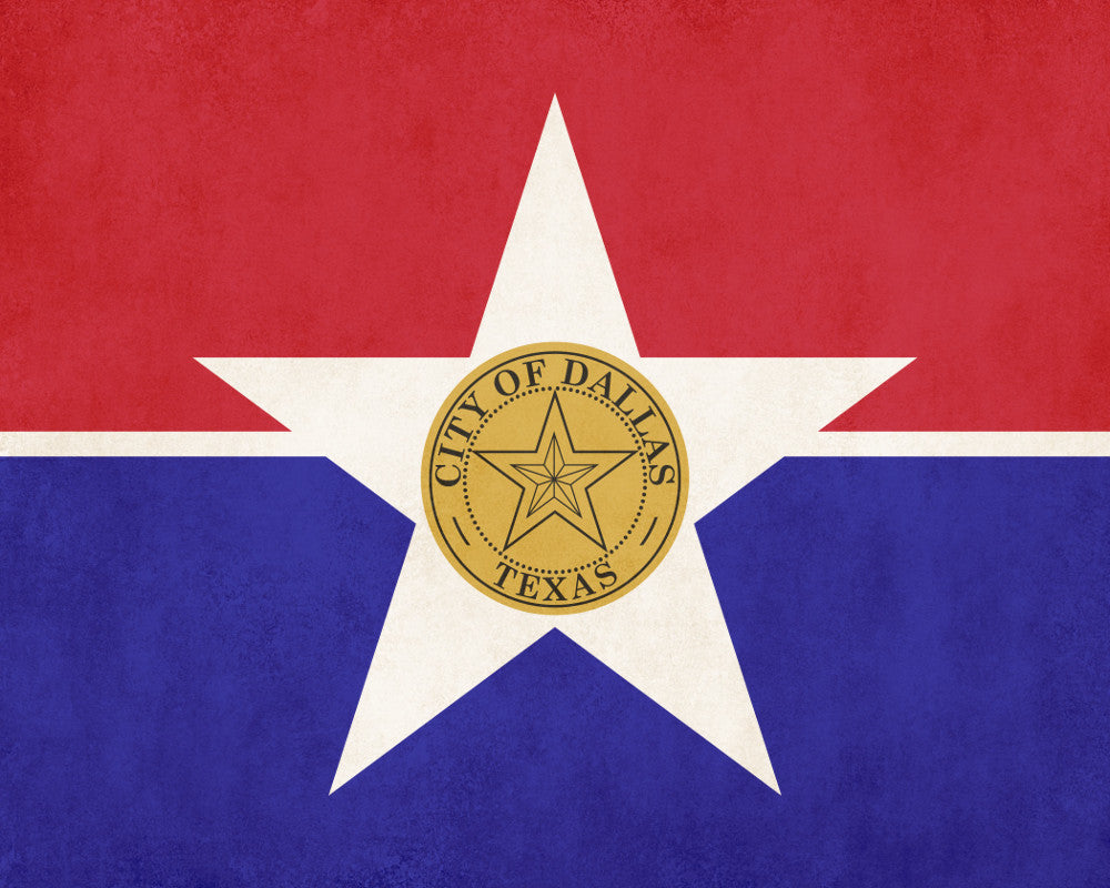 Dallas Texas City Flag Print