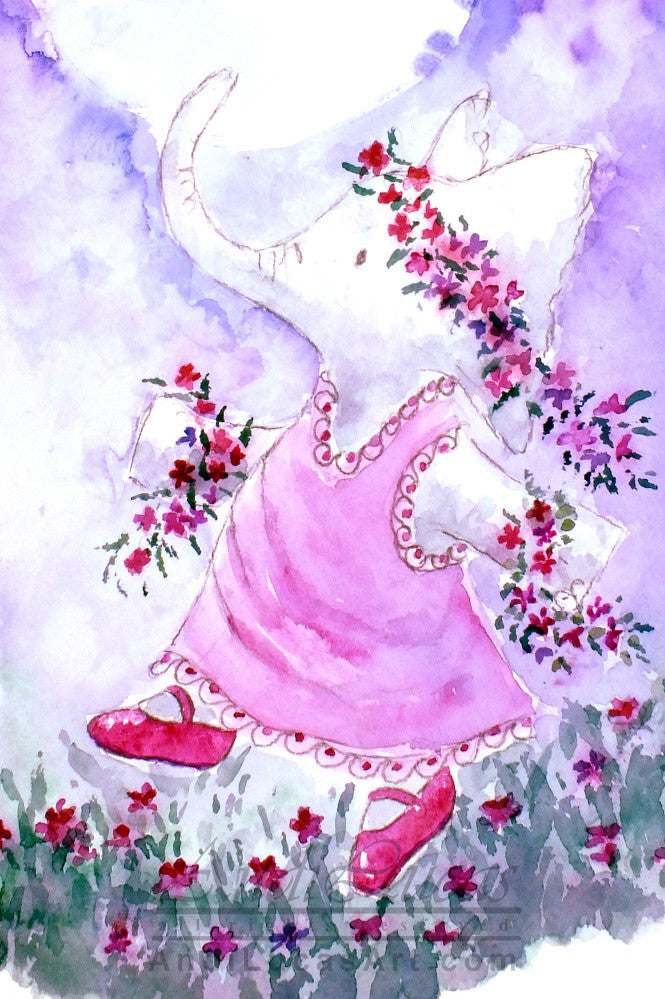 Dancing Elephants Cute Children's Nursery Wall Art Print