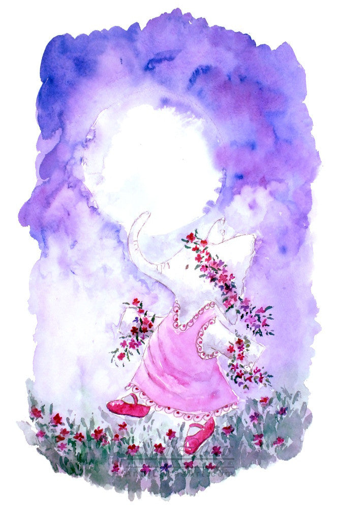 Dancing Elephants Cute Children's Nursery Wall Art Print