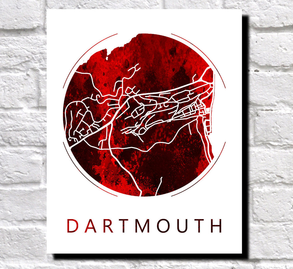 Dartmouth Street Map Custom Wall Map Poster