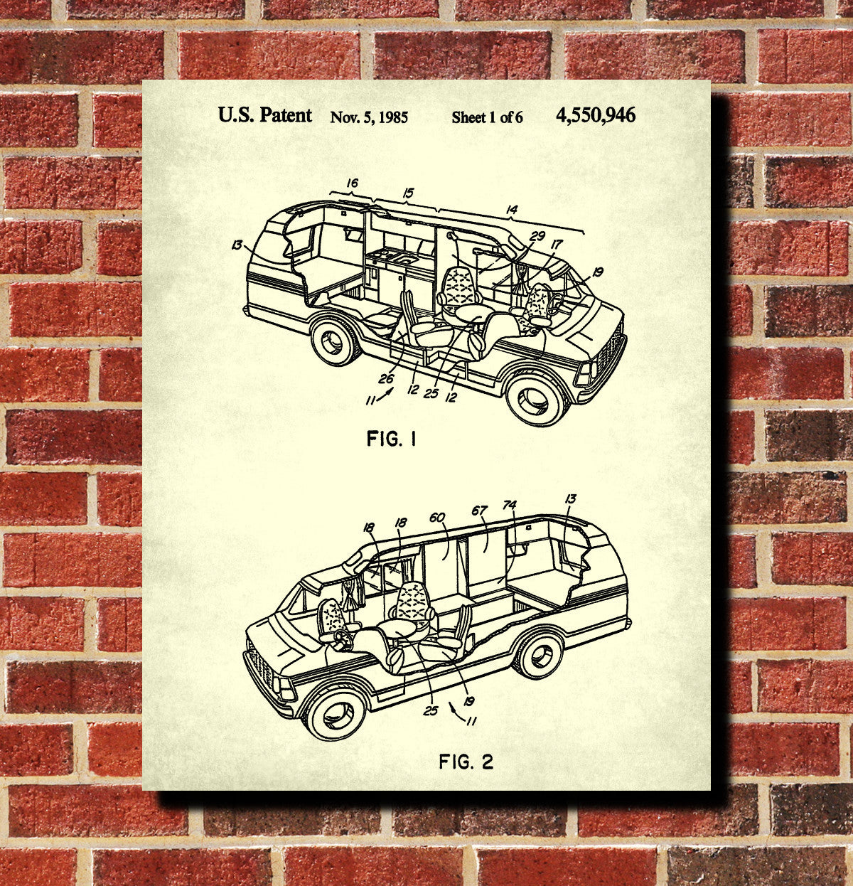 Day Van Patent Print Motoring Blueprint Poster