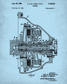 De Lorean Blueprint Car Clutch Patent Print - OnTrendAndFab