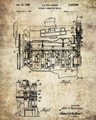 De Lorean Blueprint Automotive Car Engine Patent Print - OnTrendAndFab