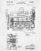 De Lorean Blueprint Automotive Car Engine Patent Print - OnTrendAndFab