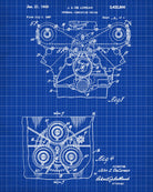 De Lorean Blueprint Car Engine Automotive Patent Print - OnTrendAndFab