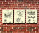 DeLorean Engine Blueprints Set 3 Patent Prints - OnTrendAndFab