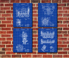 DeLorean Engine Blueprints Set 4 Patent Prints - OnTrendAndFab