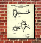 Dental Drill Blueprint Medical Patent Print Dentist poster