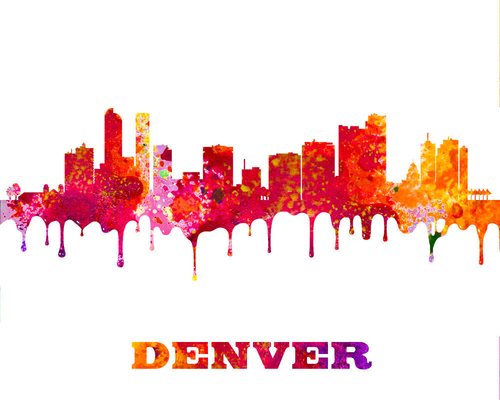 Denver City Skyline Print Wall Art Poster Colorado USA - OnTrendAndFab