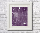 Denver City Street Map Print Feature Wall Art Poster