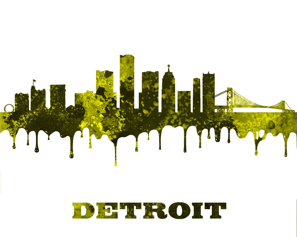 Detroit skyline wall art poster