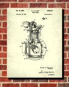 Diesel Engine Patent Print Garage Poster Workshop Blueprint
