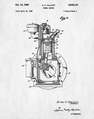 Diesel Engine Patent Print Garage Poster Workshop Blueprint