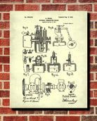 Diesel Engine Patent Print Workshop Blueprint Garage Poster - OnTrendAndFab