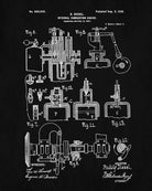 Diesel Engine Patent Print Workshop Blueprint Garage Poster - OnTrendAndFab