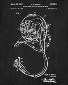 Dive Helmet Patent Print Diving Blueprint Marine Poster