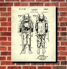 Dive Suit Patent Print Diving Blueprint Marine Poster