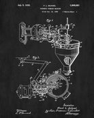 Doughnut Machine Patent Print Cafe Poster Kitchen Wall Art