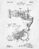 Doughnut Machine Patent Print Cafe Poster Kitchen Wall Art