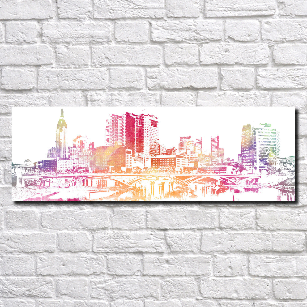 Columbus Ohio Poster Panorama City Street Scene Art Print 5357