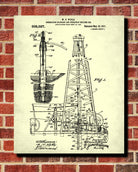 Drilling Rig Patent Print Oil Derrick Blueprint Poster - OnTrendAndFab