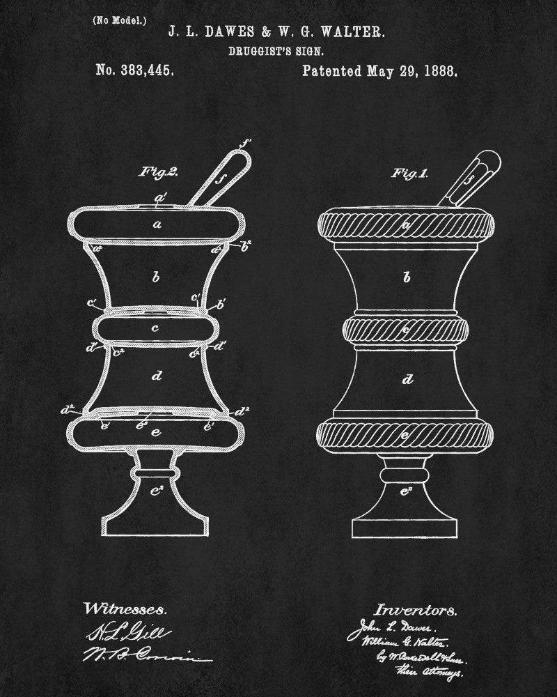 Pharmacy Patent Print Druggist Blueprint Medical Poster - OnTrendAndFab
